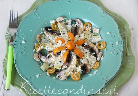 Ricetta Insalata sfiziosa con Casutin Occelli, finocchi, funghi champignon  e kumquat di Dany – Ideericette