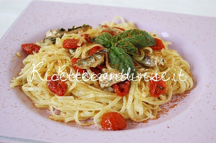 Linguine con alici bottarga e semisecchi di Dany Ideericette