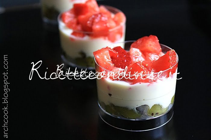 Coppette ricotta kiwi e fragole di Archcook