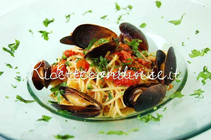 Particolare spaghetti cozze e pomodorini di Giovanna