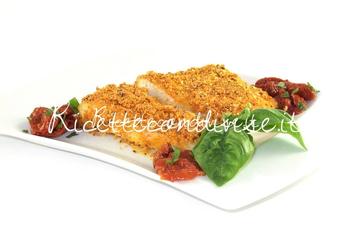 Halibut con panatura di ciliegini semisecchi e basilico di Manlio Midori