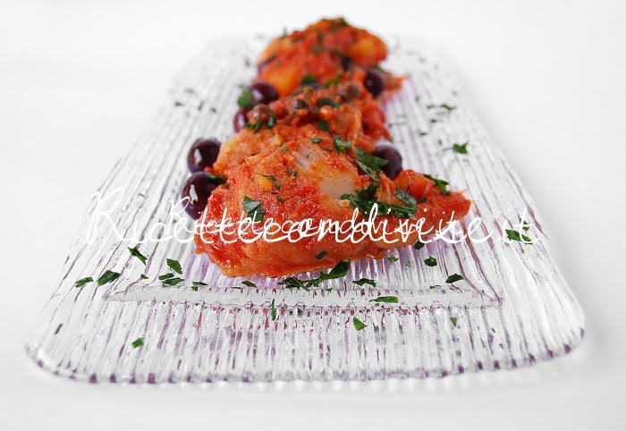 Baccalà con patate olive capperi e pomodoro di Giovanna