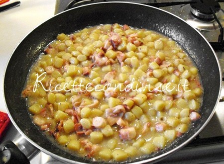 Gnocchetti di patate con polpo in padella di Maurizio Roberto Della Torre