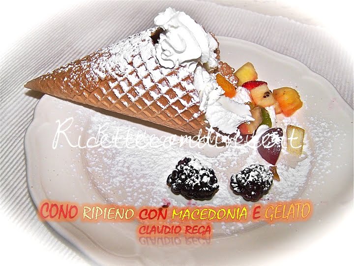 Cono gelato al piatto di Claudio Rega