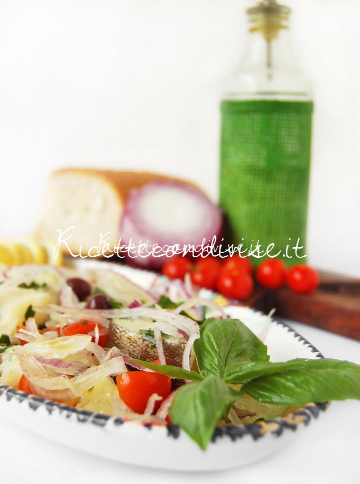 Primo piano insalata estiva di baccalà di Giovanna