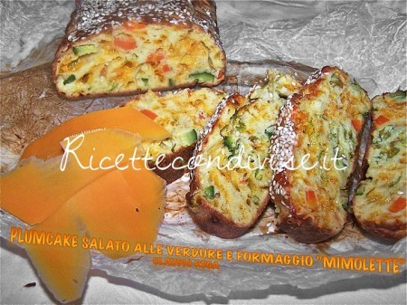Plumcake salato con verdure e formaggio mimolette di Claudio Rega Plumcake salato con verdure e formaggio mimolette di Claudio Rega
