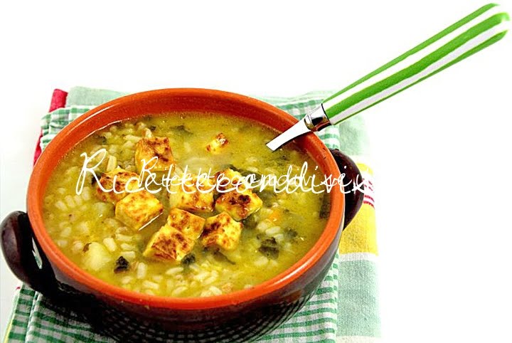 Minestra ai 3 cereali con tris di verdure patate e tofu di Viola Emi