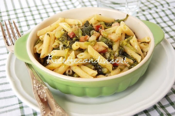 Particolare Pennette con pancetta e cime di rapa di Giovanna