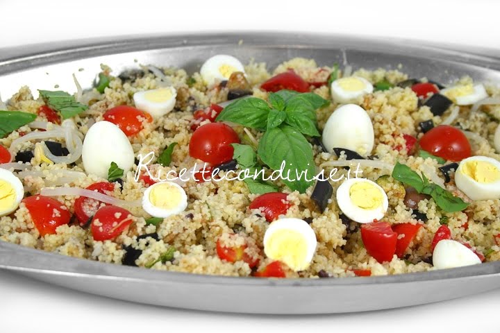 Primo piano cous cous con verdure e uova di quaglia di Dany Ideericette