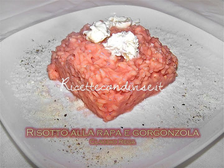 risotto rosa alla rapa rossa con gorgonzola dolce di claudio rega