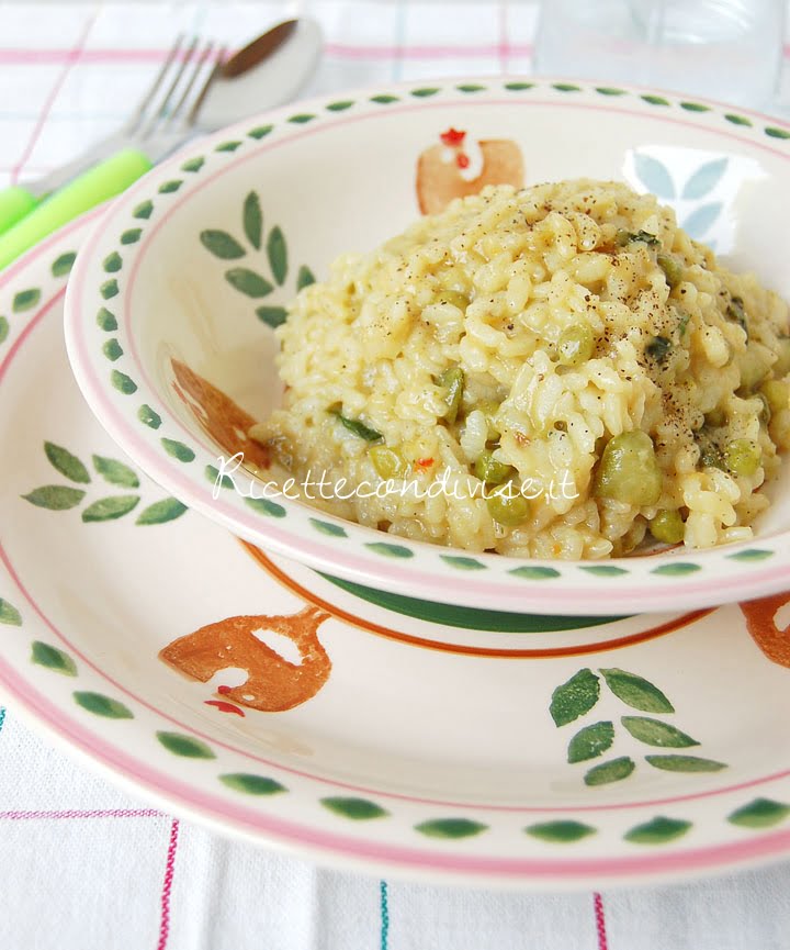Ricetta risotto con piselli, zucchine e fior di zucca 3 Risotto con piselli, zucchine e fior di zucca di Giovanna
