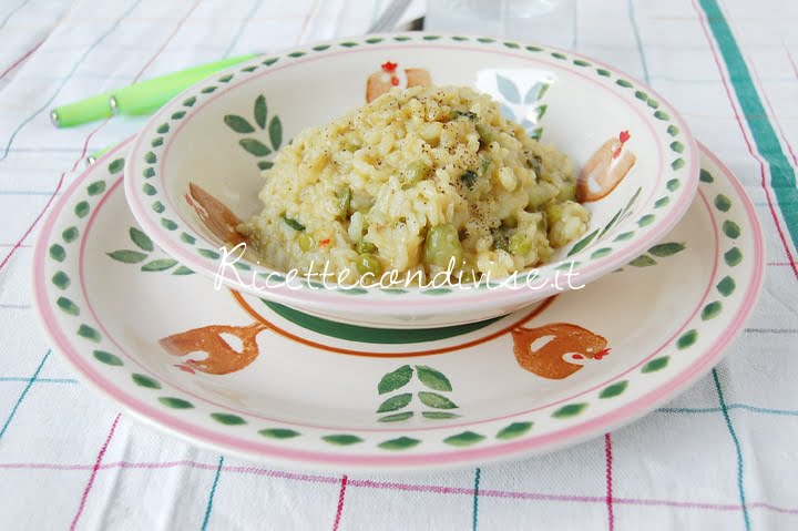 ricetta risotto con piselli, zucchine e fior di zucca di giovanna