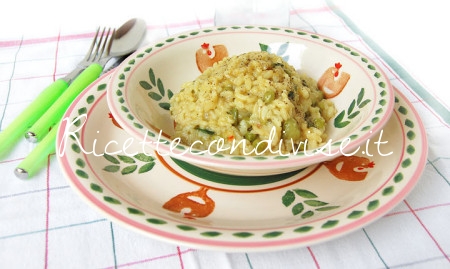Ricetta Risotto con piselli, zucchine e fior di zucca di Giovanna 1 Risotto con piselli, zucchine e fior di zucca di Giovanna