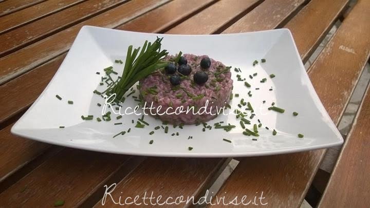 ricetta risotto mirtilli e erba cipollina di michele mitch brandi