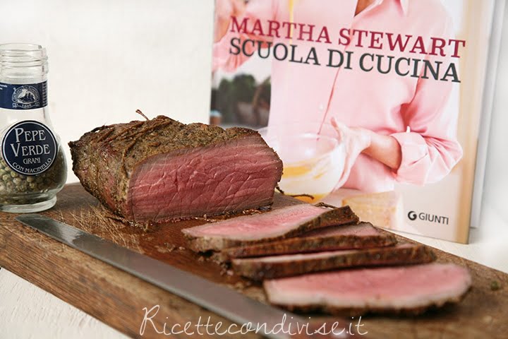 Particolare filetto in crosta di pepe verde alla Martha Stewart di Dany Ideericette