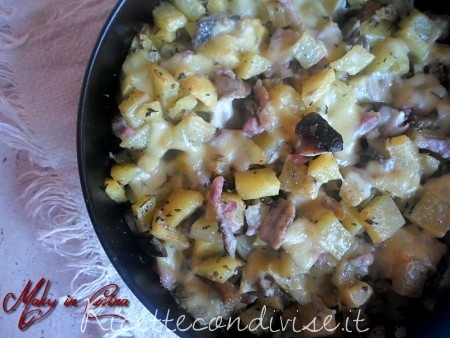 Patate, funghi e pancetta