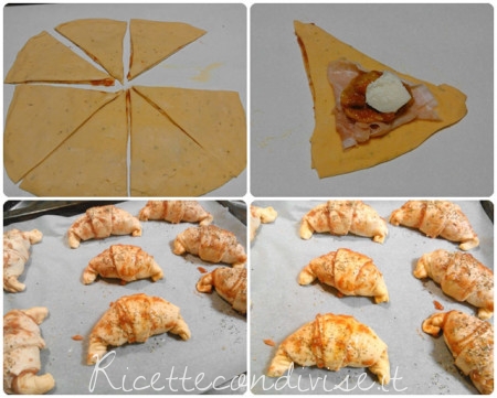 Collage preparazione cornetti-pizza