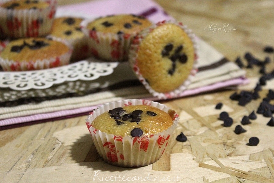 muffin con gocce di cioccolato