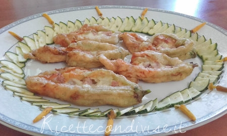Fiori di zucca in pastella ripieni di mozzarella e prosciutto di Franco Graziano