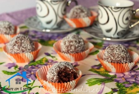 Tartufini cocco e crema di nocciole