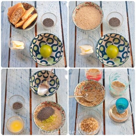 Collage uno preparazione cheesecake al salmone