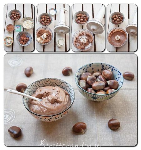 Collage preparazione crema di castagne
