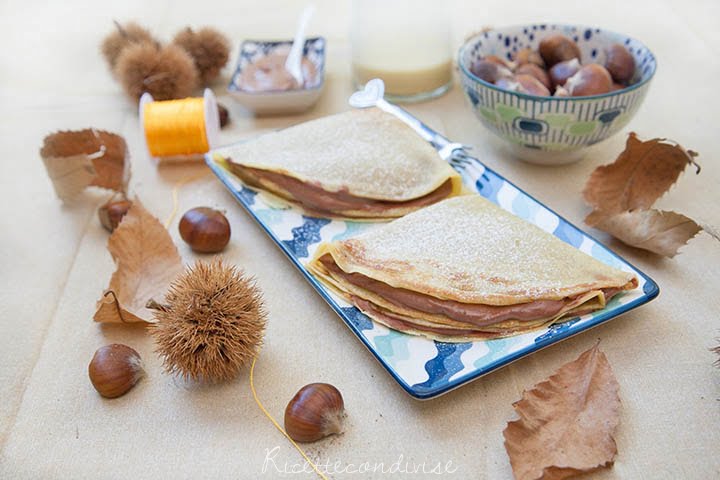Crepes con crema di castagne al caprino