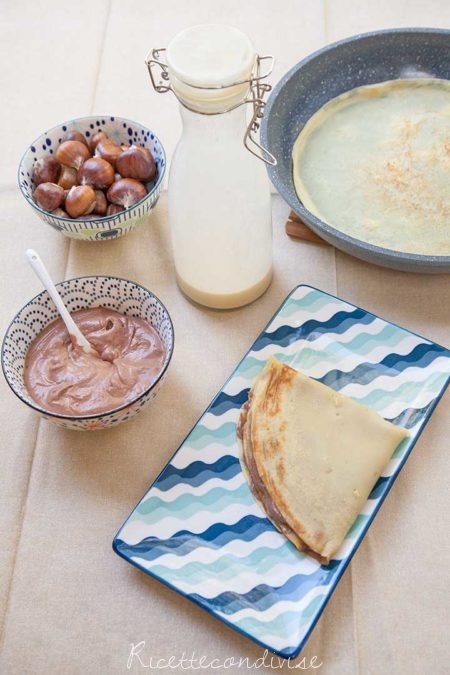 Crepes dolci con crema di castagne al caprino