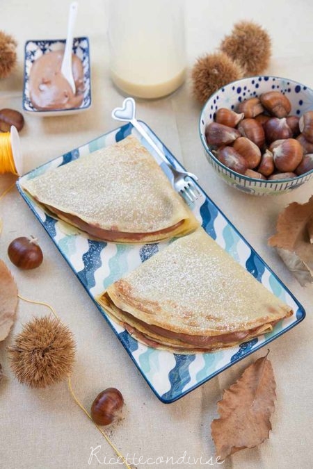 Crepes dolci con crema di castagne al fomraggio caprino