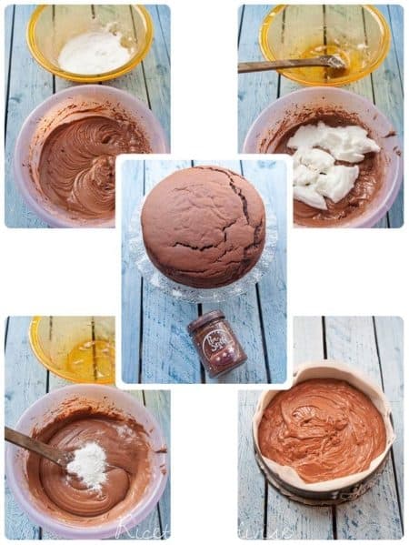Preparazione torta cacao e cioccolato collage 2