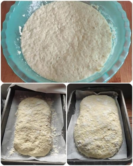 Ciabatta senza impasto con semola di grano duro 3 Lievitazione ciabatta